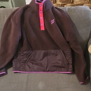 Peloton Brown Fleece with Purple Trim